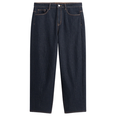 复古水洗撞色明线原牛牛仔裤