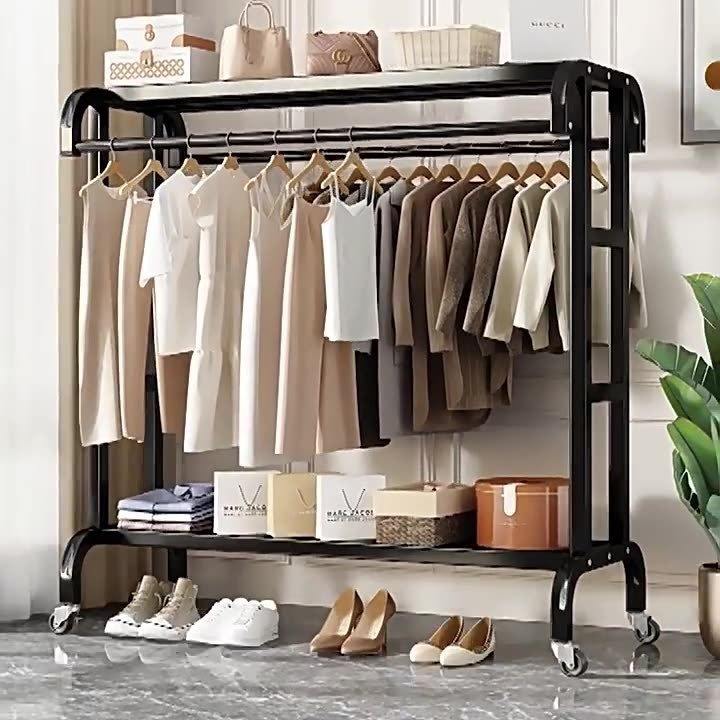 阳台晾衣架落地卧室家用凉晒衣服挂衣架简易室内晒被子神器晾衣杆