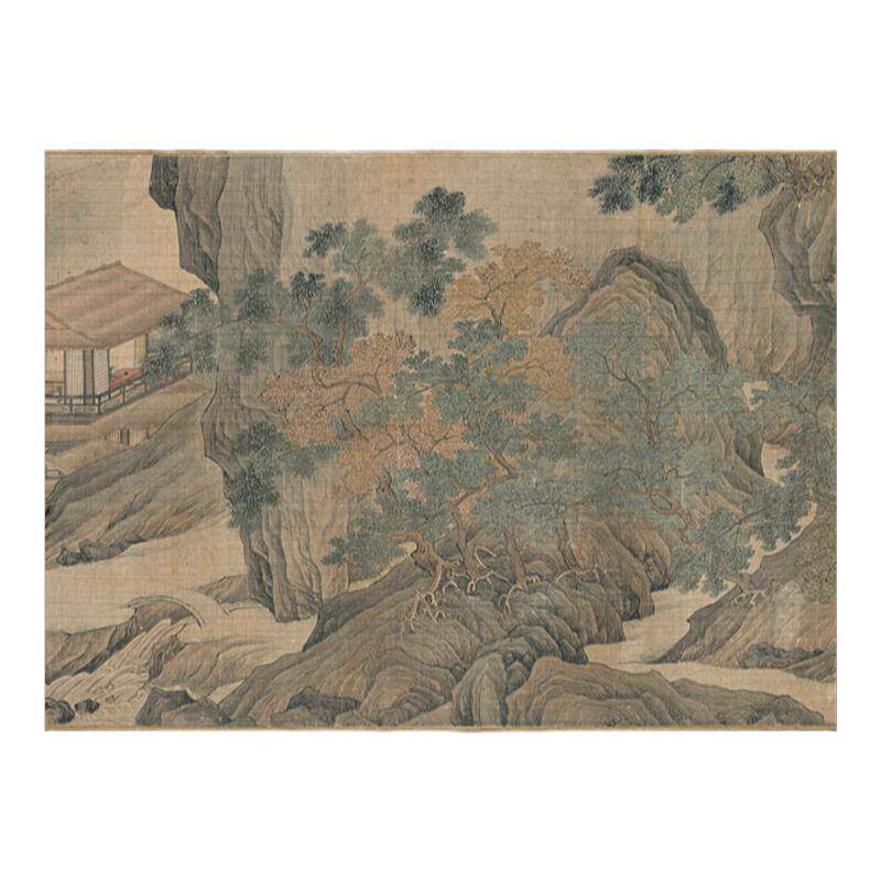 唐寅秋山高士图山水画稿