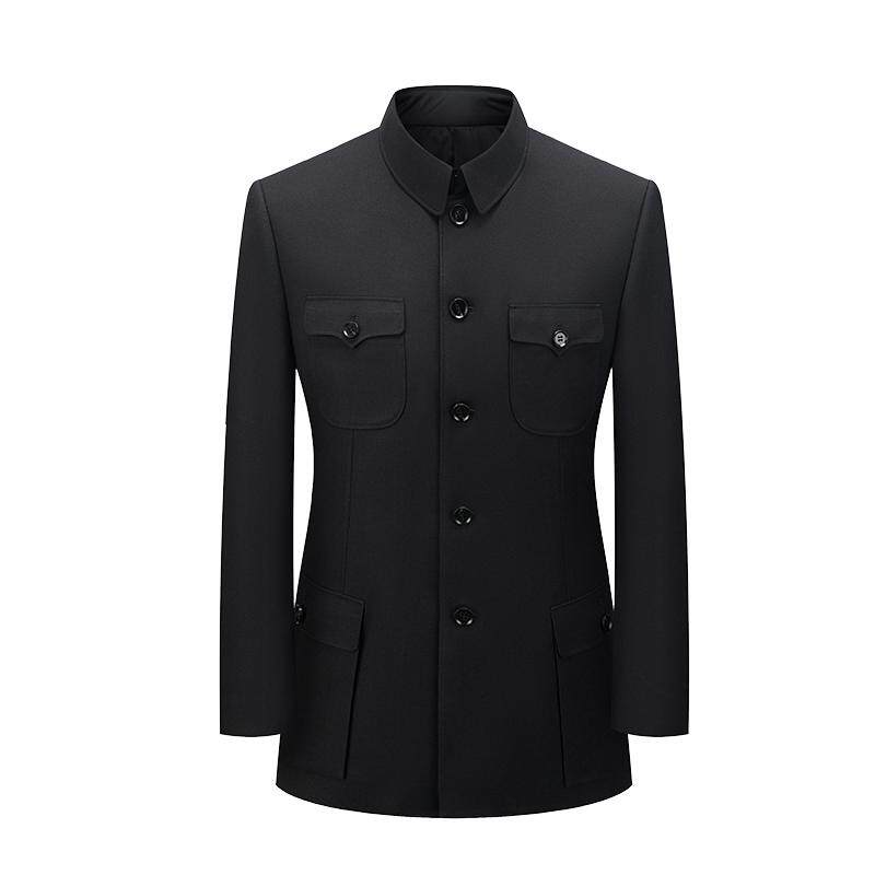 培罗蒙中年翻领中山装西服套装