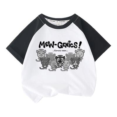 跨境新品Mewgenics喵喵的结合游戏周边插肩短袖T恤男童上衣潮