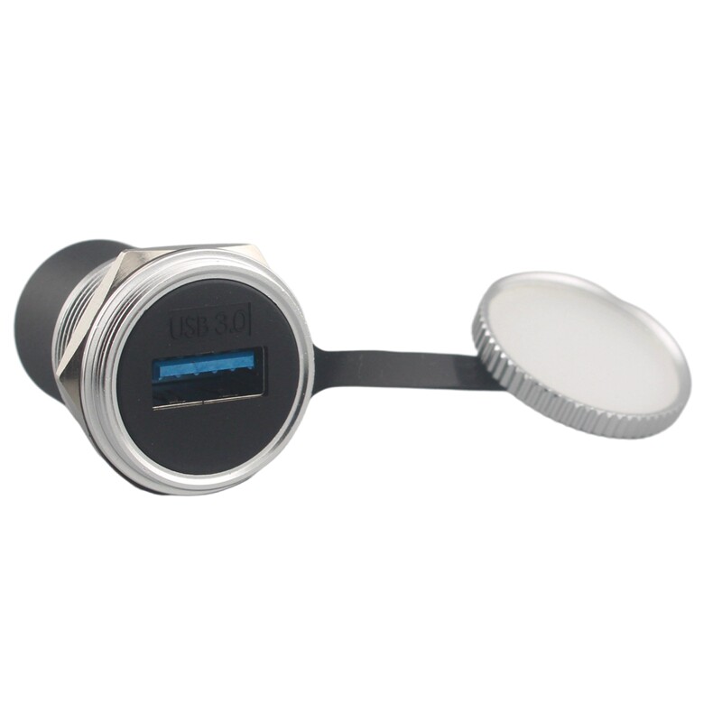 防水圆形USB3.0模块usb转接头母转母座M22型母转公对接头数据插座