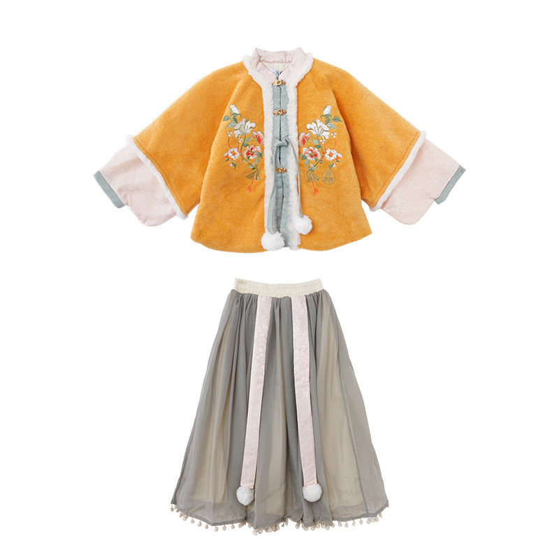 厵加厚冬季女童汉服两件套