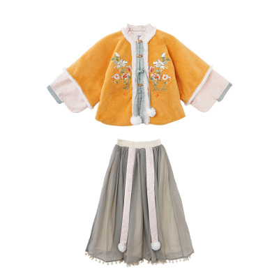 厵加厚冬季女童汉服两件套