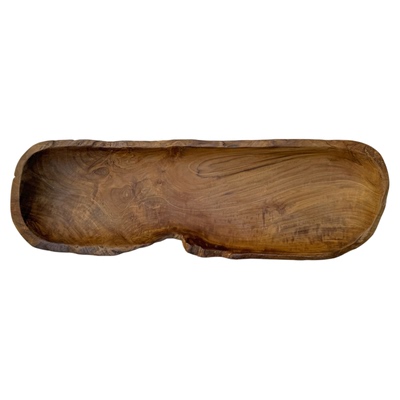 柚木长托盘木质不规则长条型果盘