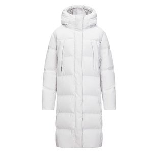 ROCKICE户外长款过膝羽绒服女冬季连帽保暖鹅绒外套加厚羽绒衣