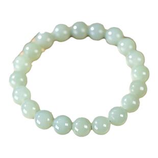 新疆和田玉且末蓝手串女冰底蓝水圆珠手链男天然玉石手饰10mm珠子