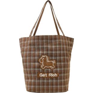 兰诺小马水桶包女包2025新款轻奢小众高级感大容量单肩手提通勤包