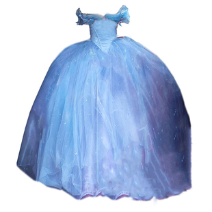 灰姑娘公主裙cosplay演出服装女童拖尾艺考万圣节礼服高端T台走秀