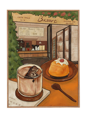 原木风现代简约餐厅装饰画