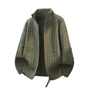 it :5cm/FIVECM帅气拉链开衫麻花毛衣男士2026秋冬季宽松外套上衣