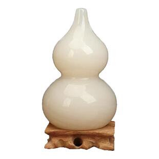 白玉葫芦摆件送礼平安寓意美好玄关乔迁礼品家居摆件大号黄玉福禄