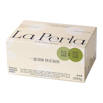 企鹅市集 La Perla意式冰淇淋 开心果双拼高知柚gelato冰淇凌