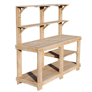 可定制防腐木花架操作台庭院户外工具台园艺制作台花盆架装饰桌子