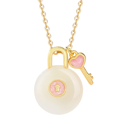 平安扣和田玉s925纯银项链