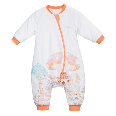 ELLE BABY婴儿睡袋春秋冬款恒温四季通用儿童纯棉防踢被分腿睡袋