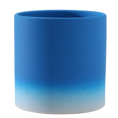 纯色渐变克莱因蓝陶瓷花盆自吸水