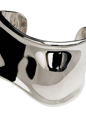 Céleste不规则宽边光面手镯女