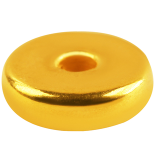 黄金光面珠隔片3d硬金999足金配珠diy手串隔珠路路通佛珠24K纯金