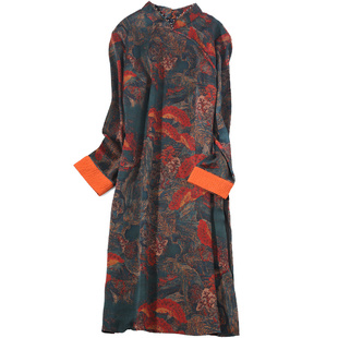 生就高奢!正房大太禅意立领偏襟衍牡丹亭香云纱法国连衣裙KAKA特