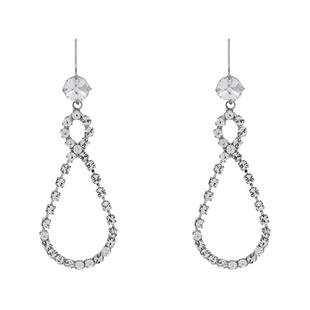 19年MIU欧美缪满钻爪镶8字Infinity Drop水滴形瘦脸网红同款耳环