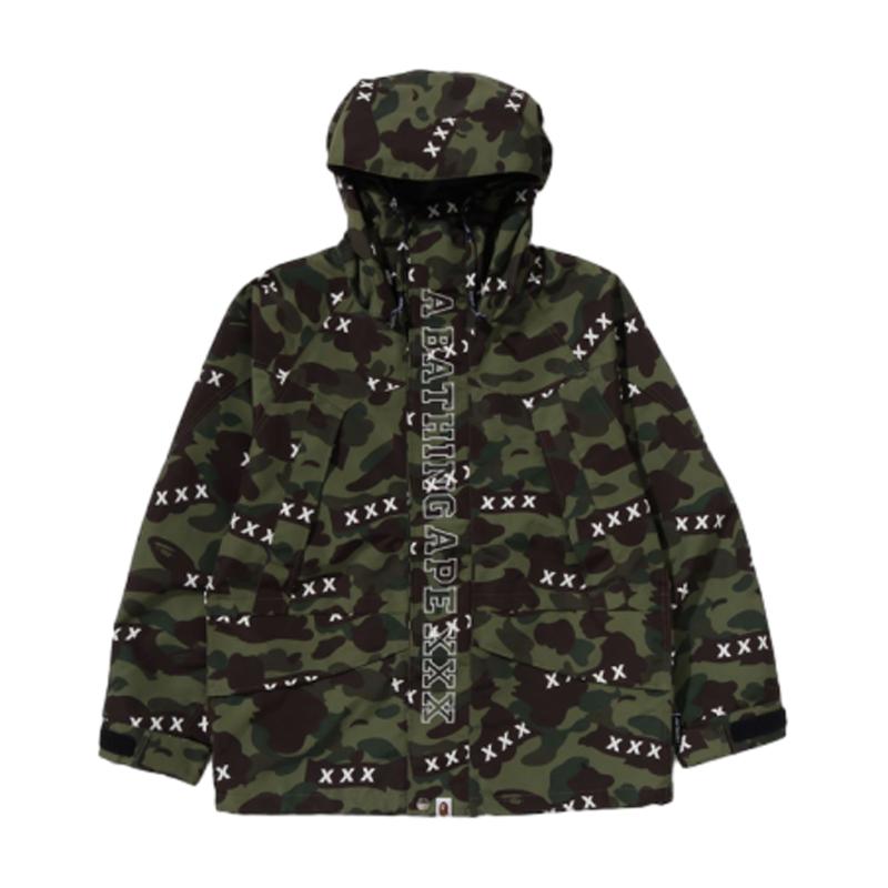 迷彩XXX字母连帽外套夹克BAPE