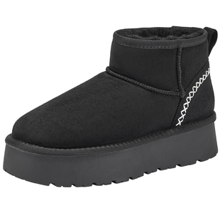 热风厚底雪地靴女款2025年冬季新款百搭加绒棉鞋增高靴子女鞋子