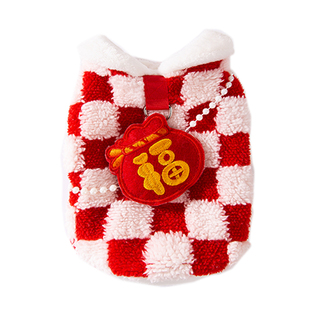 狗狗衣服新年金毛边牧柴犬宠物中型大型犬金毛柯基过年马年拜年服