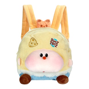 URUM儿童小书包毛绒苹果树玩偶背包2026新款秋冬可爱毛毛双肩包包