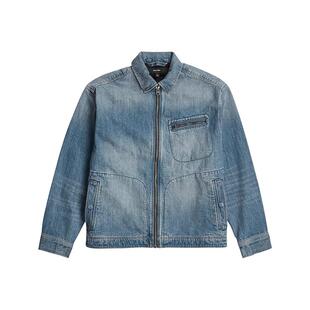 G-STAR男款翻领痞帅拉链式教练短款夹克休闲外套26春季新款D28419