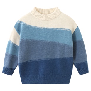 童装男童毛衣针织衫秋装新款秋冬款中大儿童男孩加绒洋气长袖上衣