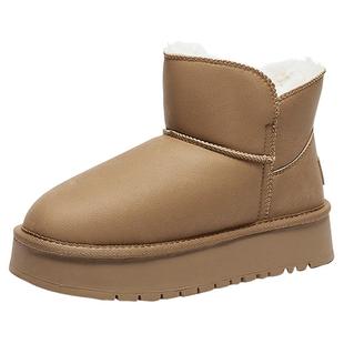 森达雪地靴女年冬季新商场同款时尚保暖厚底短靴XFW01DD4