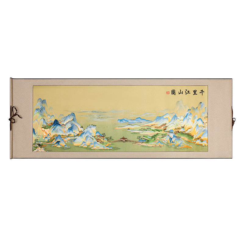 湘传礼湘绣锦绣前程迎客松