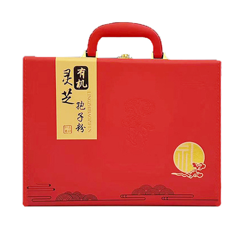 蓝帽富硒有机破壁灵芝孢子粉礼盒旗舰店正品头道椴木油花药企生产
