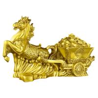 純銅招財(cái)馬拉元寶客廳擺件