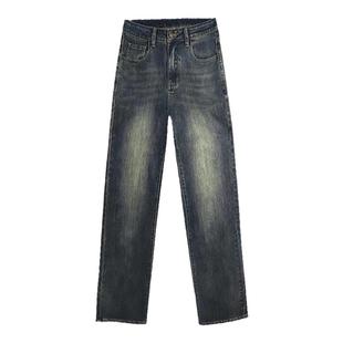 加绒直筒牛仔裤女2026新款好看冬季高腰小个子裤子加厚窄版阔腿裤