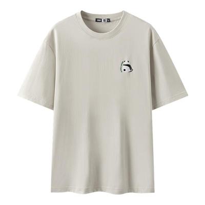 森马国潮熊猫刺绣速干短袖T恤男