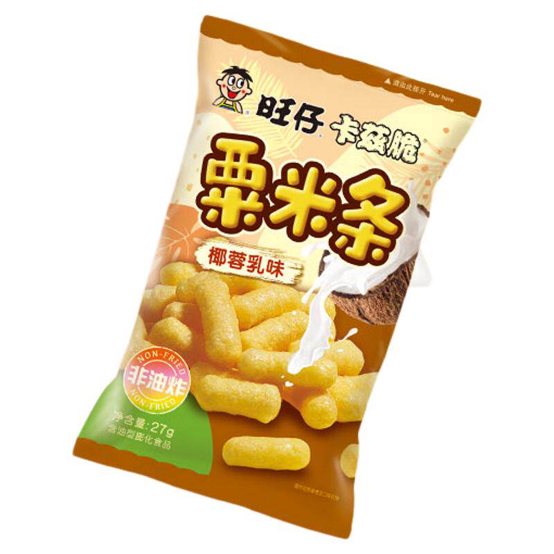 旺旺加大版卡兹脆粟米条非油炸粟米棒椰蓉乳味草莓味膨化零食小吃