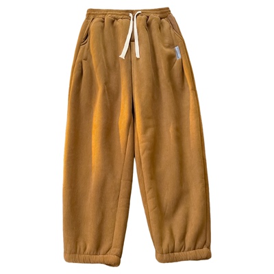 裤子男加绒束脚卫裤宽松休闲