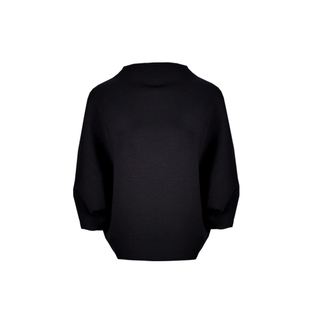 慵懒感 HAUTE FANCIES后构想 | 25秋冬黑色连肩袖半高领针织上衣