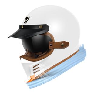 野马3c认证摩力行复古自行车头盔冬季男女哈雷巡航拉力盔机车全盔