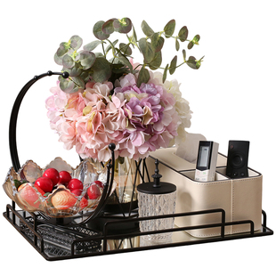 轻奢高级感法式多功能高档皮革纸巾盒托盘套装客厅茶几遥控器收纳