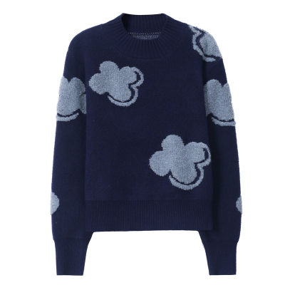 声雨竹女士小格子百搭气质羊毛衫