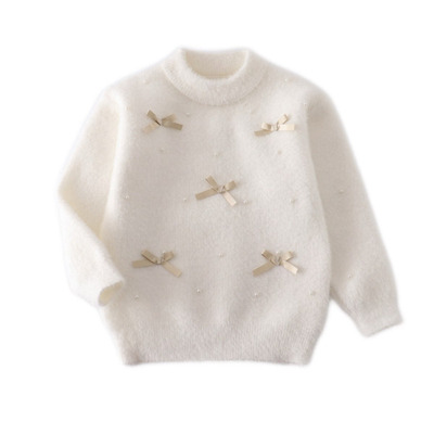 女童仿水绒毛衣儿童打底衫加绒