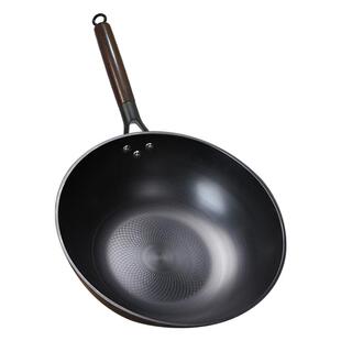 纯铁锅炒锅平底锅轻炒菜锅无涂层不粘锅老式家用电磁炉燃气灶专用