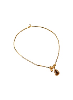 锆石虎眼石葫芦吊坠项链轻奢小众感锁骨链新中式复古百搭饰品