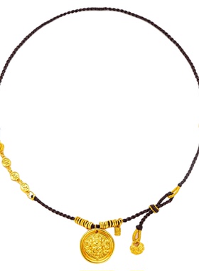新中式国风复古金币串珠项链