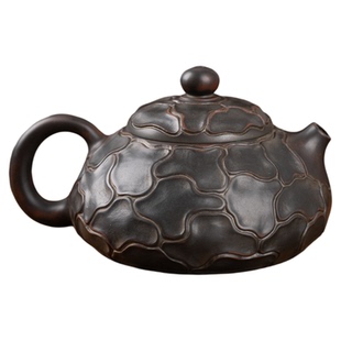 钦州坭兴陶茶壶「袁辉文文旦壶」 省级大师纯手工紫陶窑变茶具