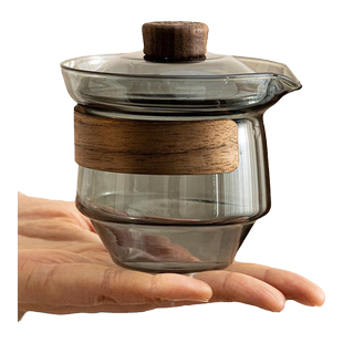 玻璃盖碗茶杯小号单个高档不烫手手抓壶一人功夫茶具泡茶壶泡茶杯