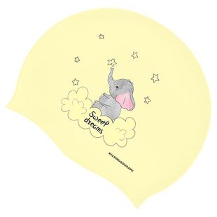 KISSINGGOURAMI新款卡通大象硅胶泳帽加大女防水护耳游泳帽长发